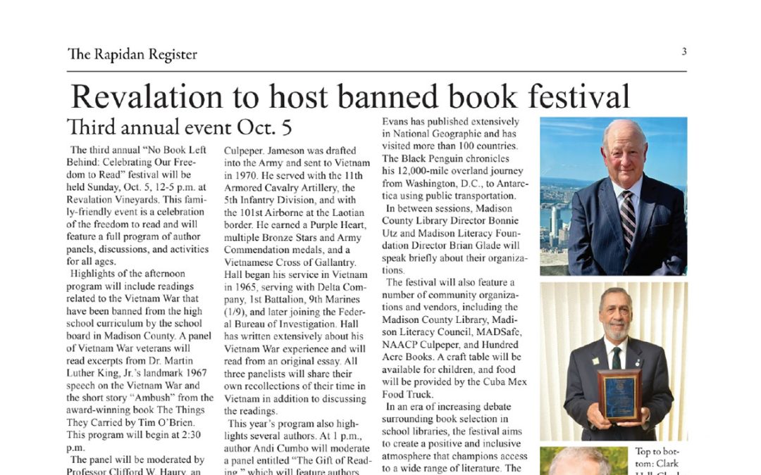 Revalation to host banned book festival